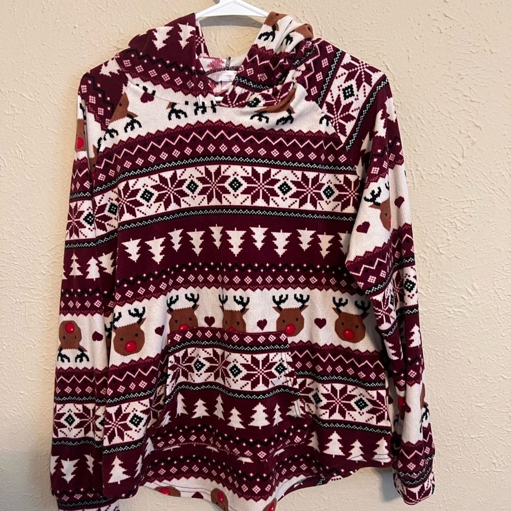Festive Reindeer Patterned Hoodie/Sweater